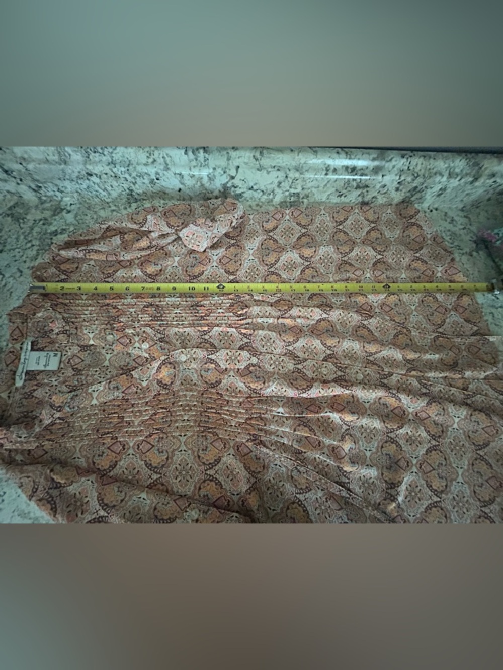 America Rag Boho Paisley Floral Tunic Semi Sheer Pintuck Front and Back Size M - Picture 10 of 10